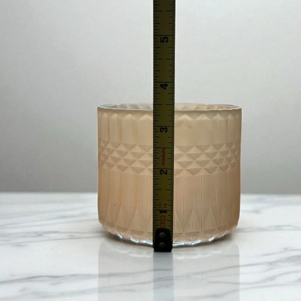 Pink Glass Jar With Metal Flower Lid Handle